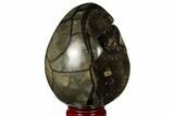 Septarian Dragon Egg Geode - Black Crystals #177421-4